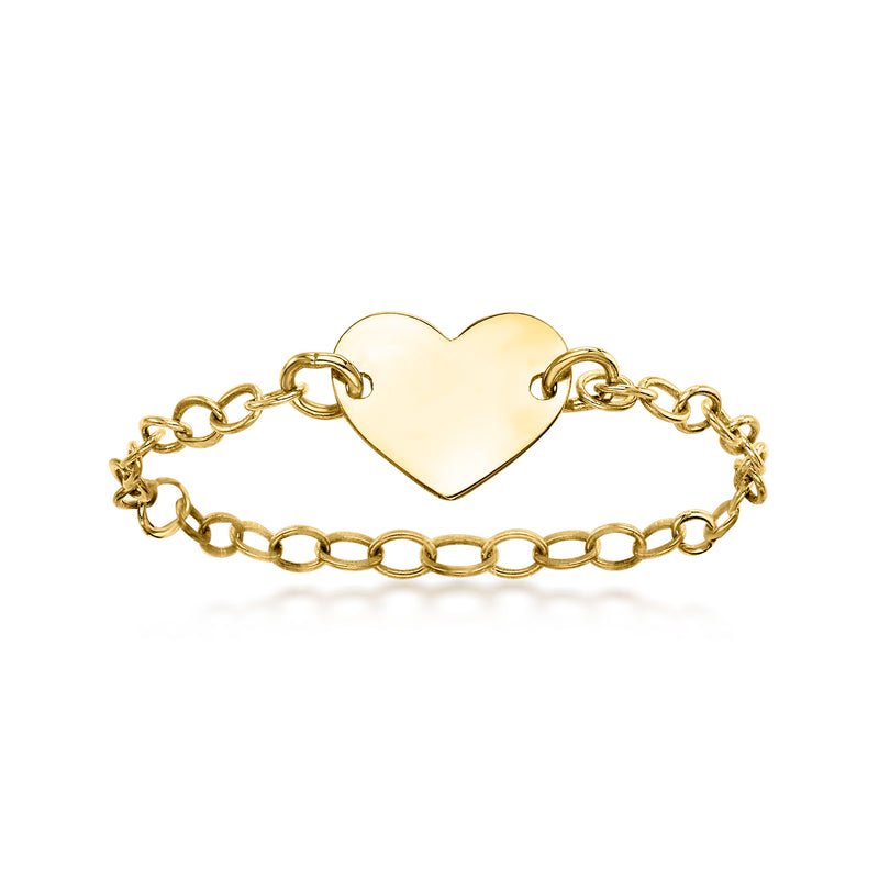 Italian 10kt Yellow Gold Heart Cable-Chain Ring