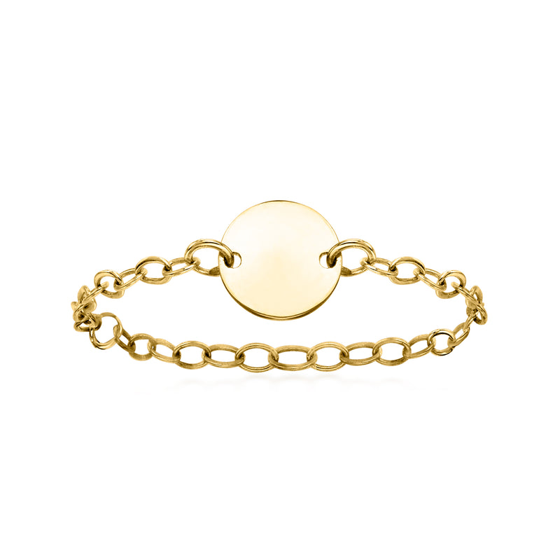Italian 10kt Yellow Gold Circle Cable-Chain Ring