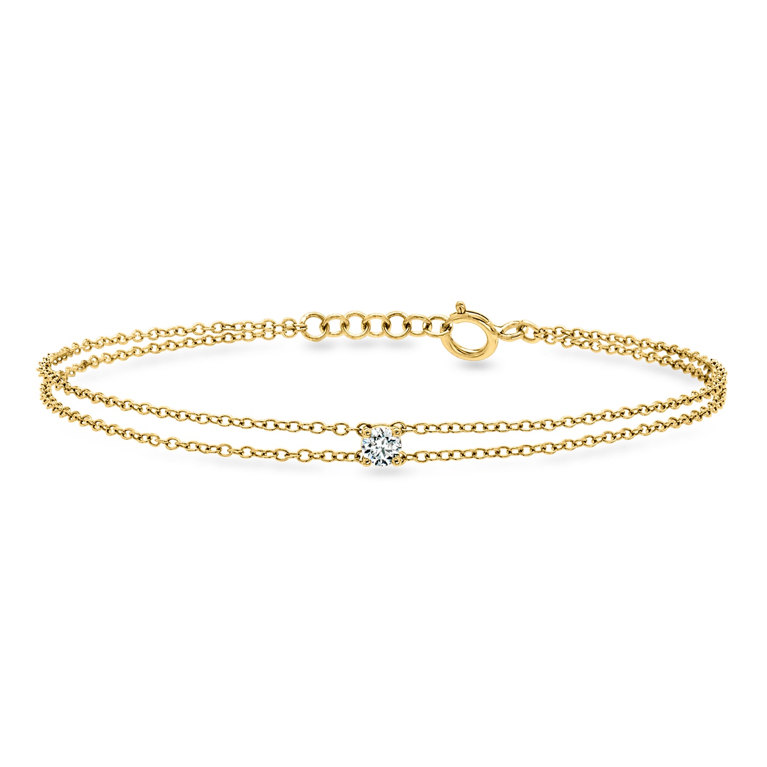 .15 Carat Lab Grown Diamond Two-Strand Cable-Chain Bracelet in 18kt Gold Over Sterling