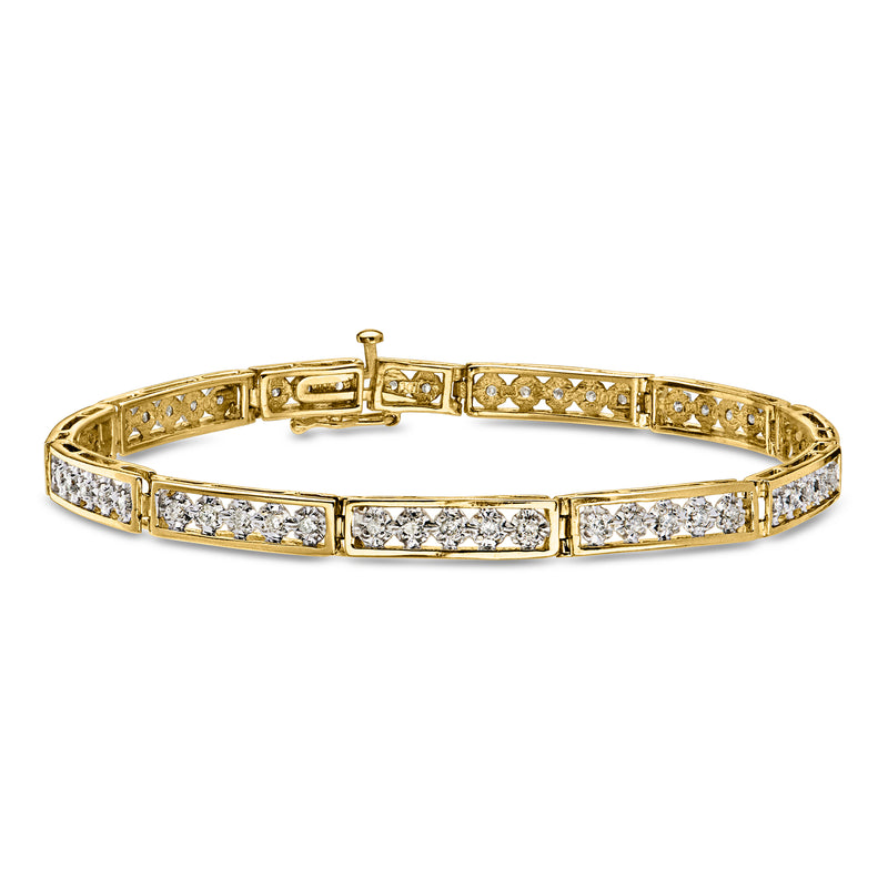 C. 1990 Vintage 1.35 ct. t.w. Diamond Bracelet in 14kt Yellow Gold. 7.5"