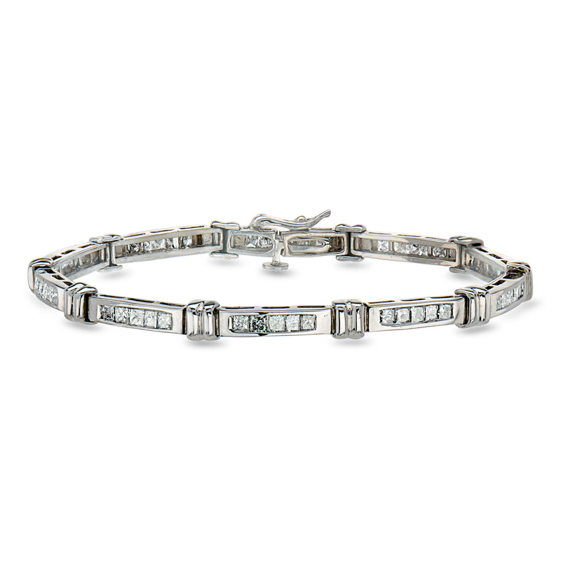 C. 1990 Vintage 3.50 ct. t.w. Diamond Bracelet in 14kt White Gold. 7"
