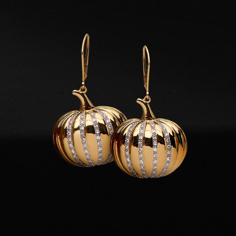 .50 ct. t.w. Lab-Grown Diamond Pumpkin Drop Earrings in 18kt Gold Over Sterling