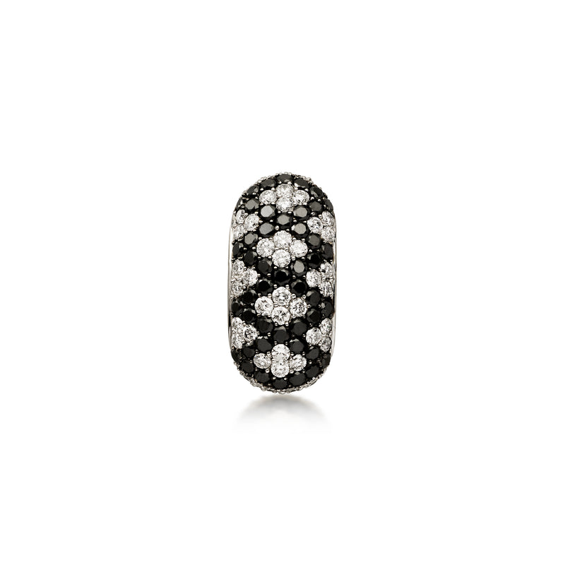 C. 1990 Vintage 3.05 ct. t.w. Black and White Diamond Slide Pendant in 14kt White Gold