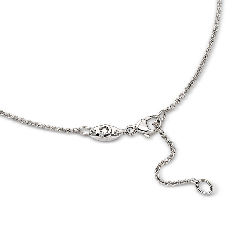 C. 2000 Vintage 2.24 Carat Pear-Shaped Black Diamond Pendant Necklace with .30 ct. t.w. White Diamonds in 18kt White Gold. 15.5"