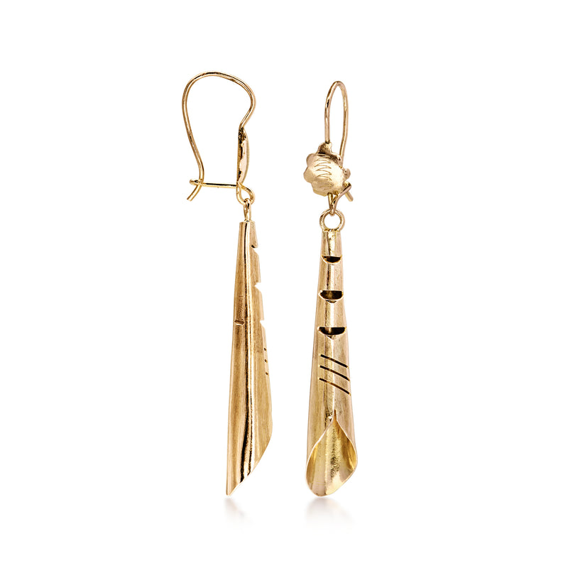 C. 1950 Vintage 9kt Yellow Gold Drop Earrings