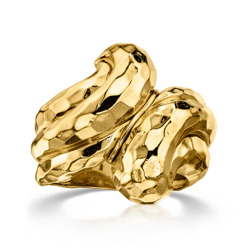C. 1990 Vintage Henry Dunay 18kt Yellow Gold Bypass Ring. Size 6