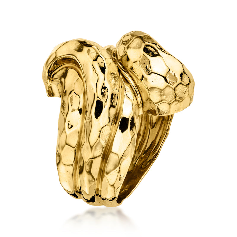 C. 1990 Vintage Henry Dunay 18kt Yellow Gold Bypass Ring. Size 6