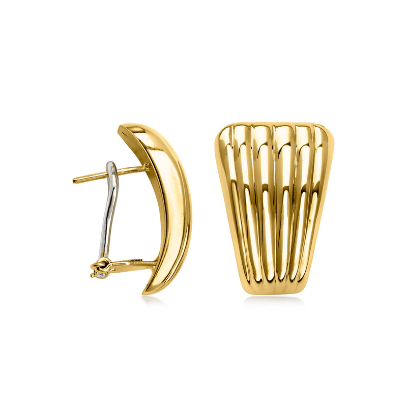C. 1980 Vintage 14kt Yellow Gold Ridged Earrings