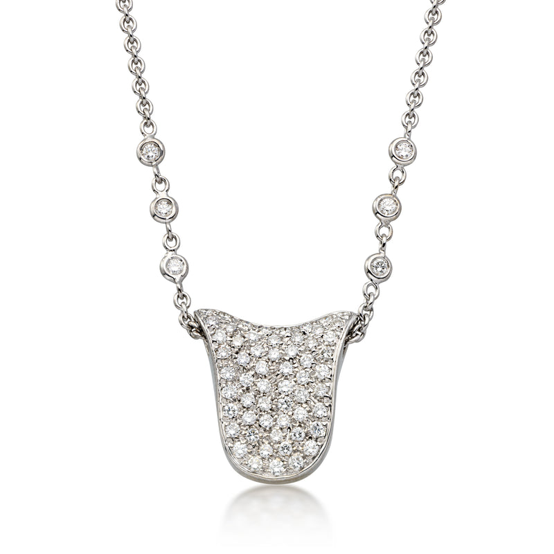 C. 2000 Vintage .75 ct. t.w. Diamond Sculptural Necklace in 18kt White Gold. 15.5"