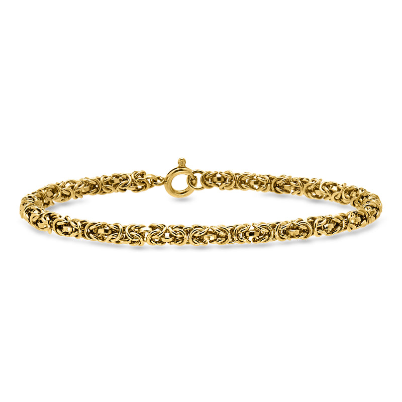 C. 1980 Vintage 3mm 18kt Yellow Gold Byzantine Bracelet. 7.75"