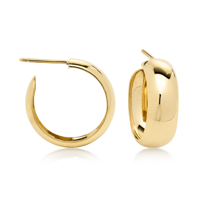 C. 1980 Vintage 14kt Yellow Gold Curved Earrings