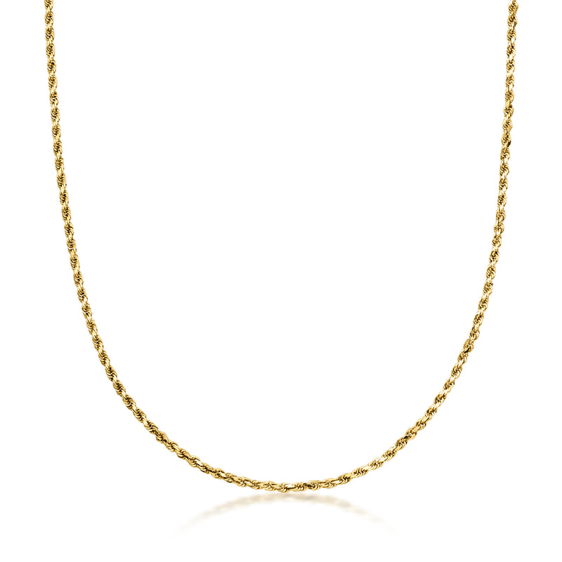 C. 2000 Vintage 1.4mm 14kt Yellow Gold Rope-Chain Necklace. 16"