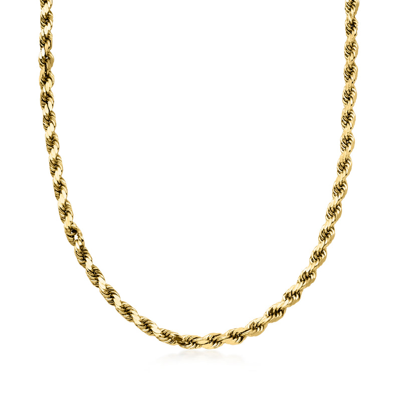 C. 1980 Vintage 4.5mm 14kt Yellow Gold Rope-Chain Necklace. 20"