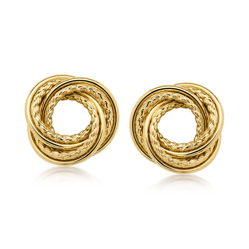 C. 1980 Vintage 14kt Yellow Gold Love Knot Earrings