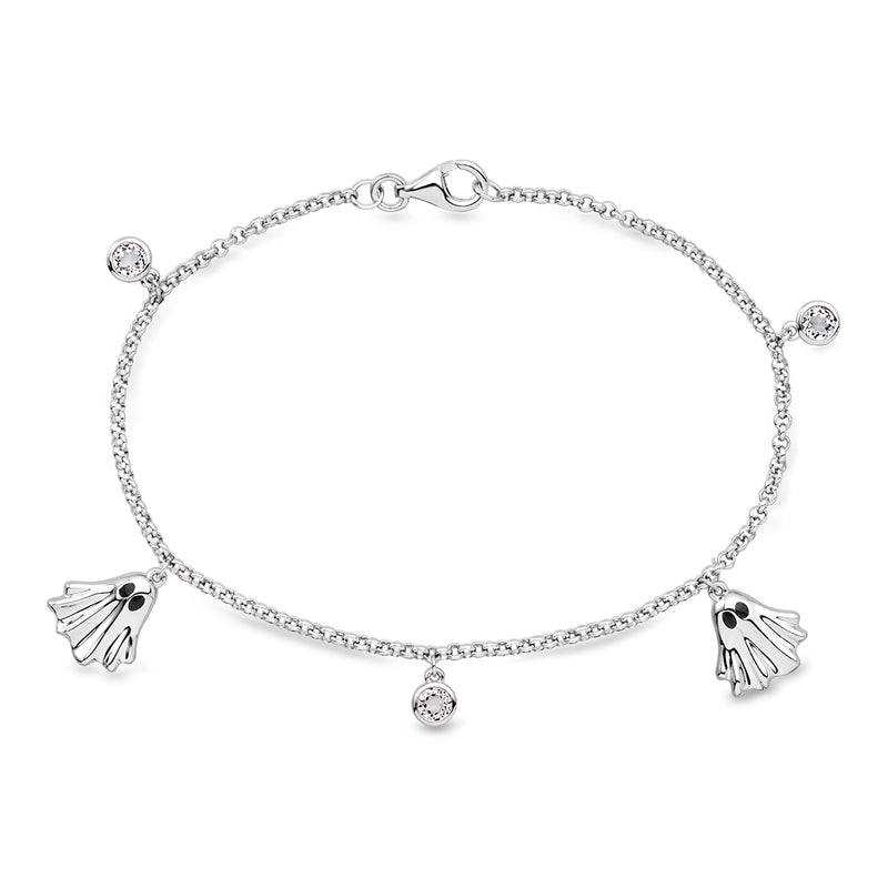 Sterling Silver Ghost Bracelet with .50 ct. t.w. White Topaz. 7"