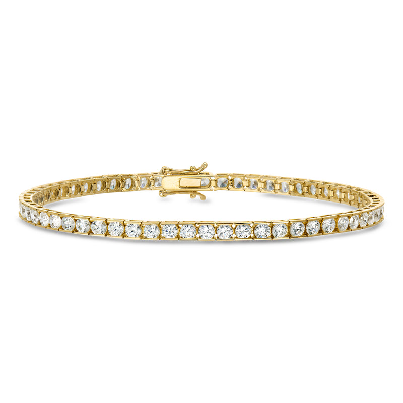 C. 2000 Vintage 6.00 ct. t.w. CZ Tennis Bracelet in 10kt Yellow Gold. 7.5"