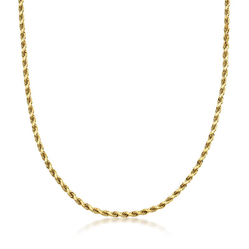 C. 2000 Vintage 2mm 14kt Yellow Gold Rope-Chain Necklace. 16"