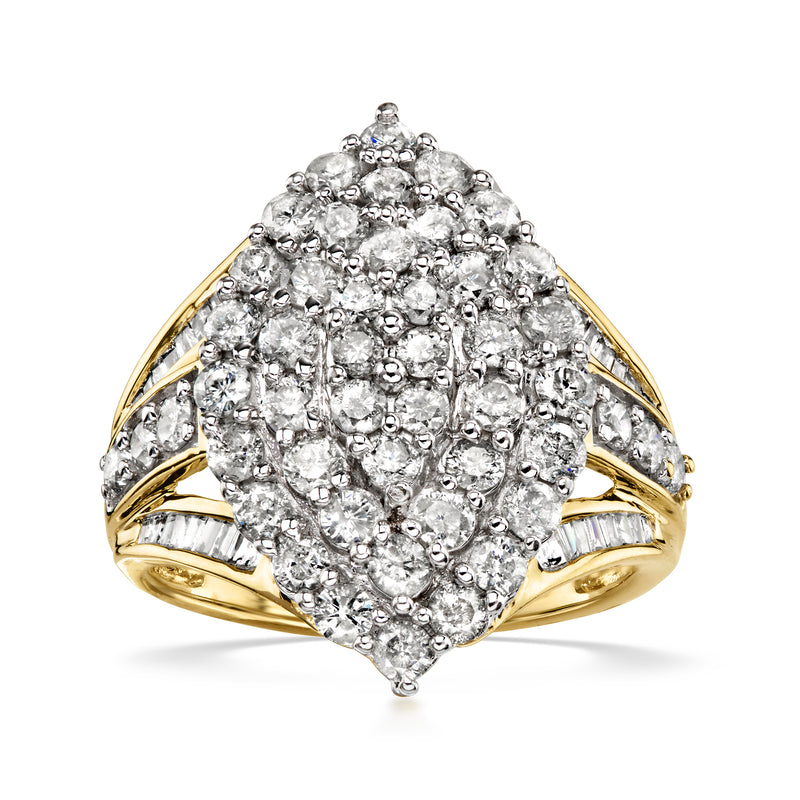 C. 1990 Vintage 2.20 ct. t.w. Diamond Ring in 10kt Yellow Gold. Size 7
