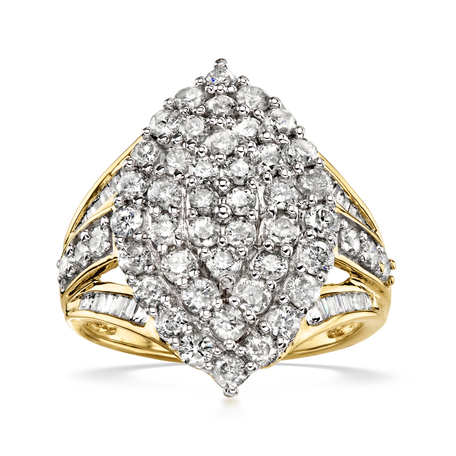 C. 1990 Vintage 2.20 ct. t.w. Diamond Ring in 10kt Yellow Gold