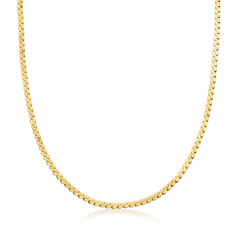 C. 1990 Vintage 2mm 14kt Yellow Gold Fancy-Link Necklace. 18"