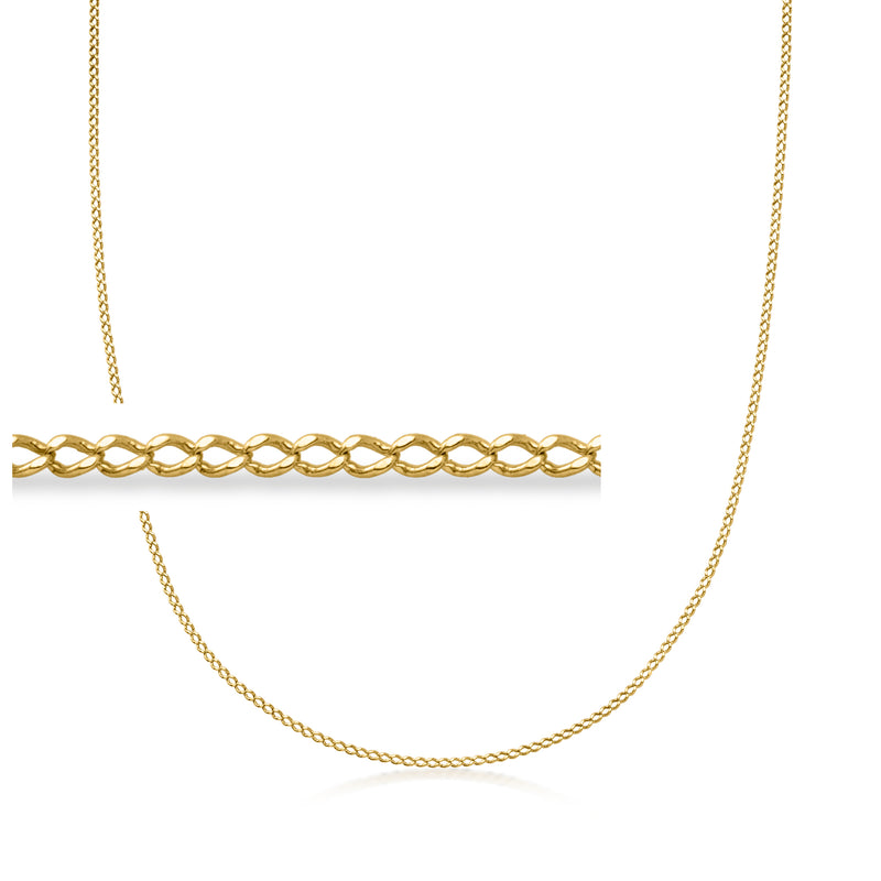 C. 2000 Vintage 1mm 18kt Yellow Gold Curb-Chain Necklace. 26.5"