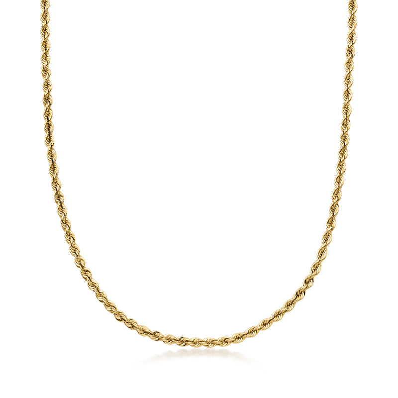 C. 1980 Vintage 3mm 14kt Yellow Gold Rope-Chain Necklace. 30"