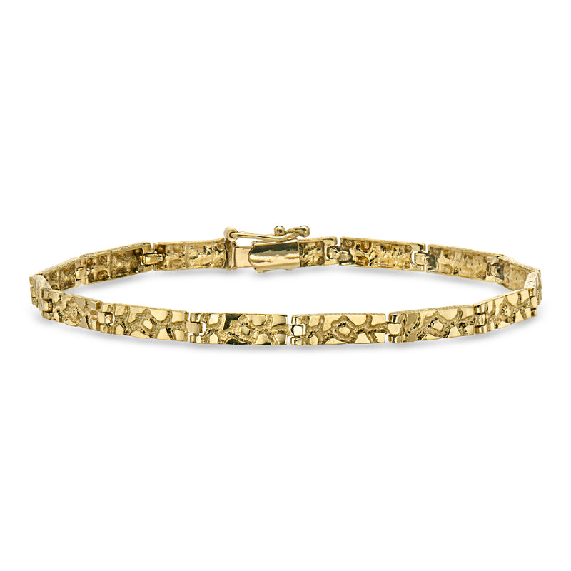 C. 1980 Vintage 14kt Yellow Gold Patterned Bracelet. 6.5"