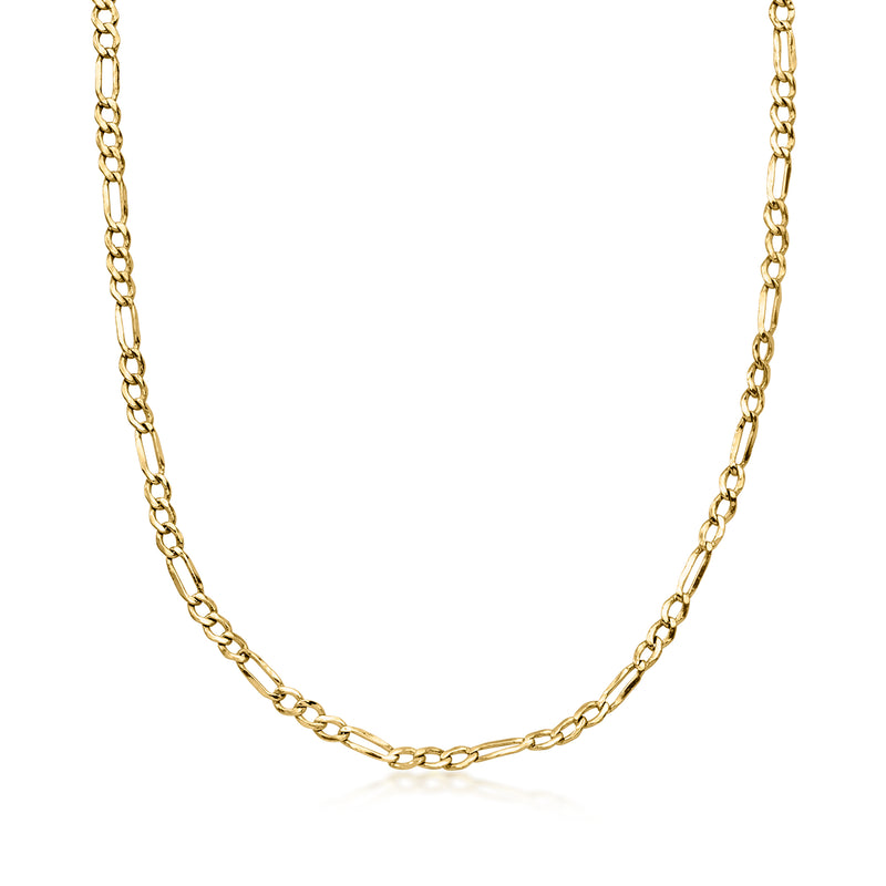 C. 2000 Vintage 3.4mm 10kt Yellow Gold Figaro-Link Necklace. 21"