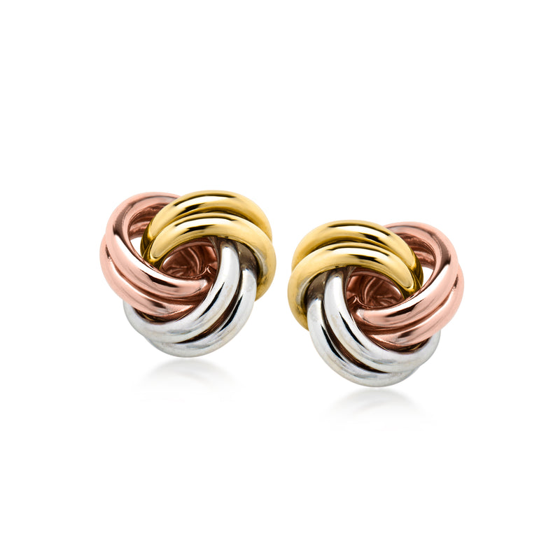 C. 1980 Vintage 14kt Tri-Colored Gold Love Knot Earrings