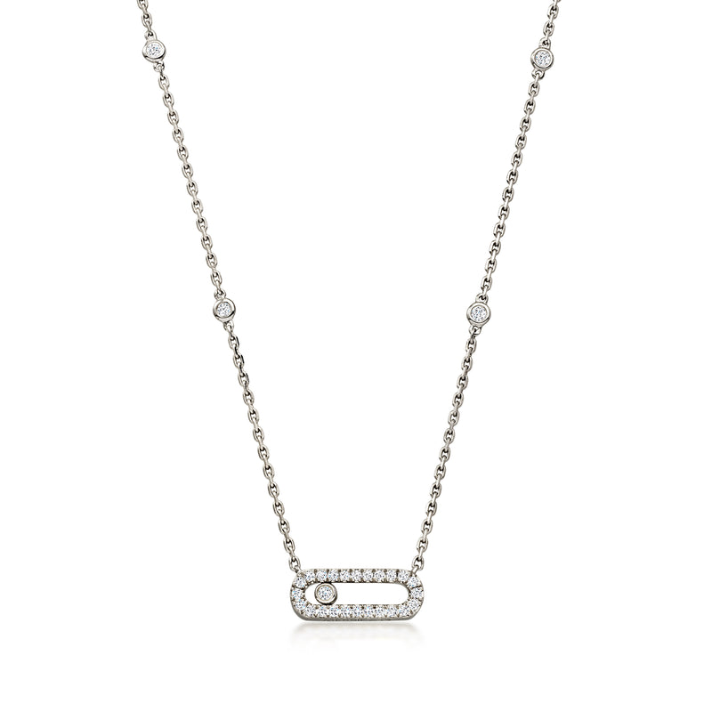 C. 2000 Vintage Messika "Move Uno" .20 ct. t.w. Diamond Necklace in 18kt White Gold. 15"