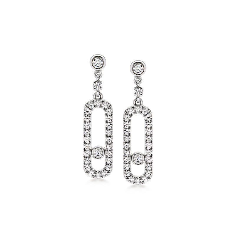 C. 2000 Vintage Messika "Move Uno" .40 ct. t.w. Pave Diamond Drop Earrings in 18kt White Gold