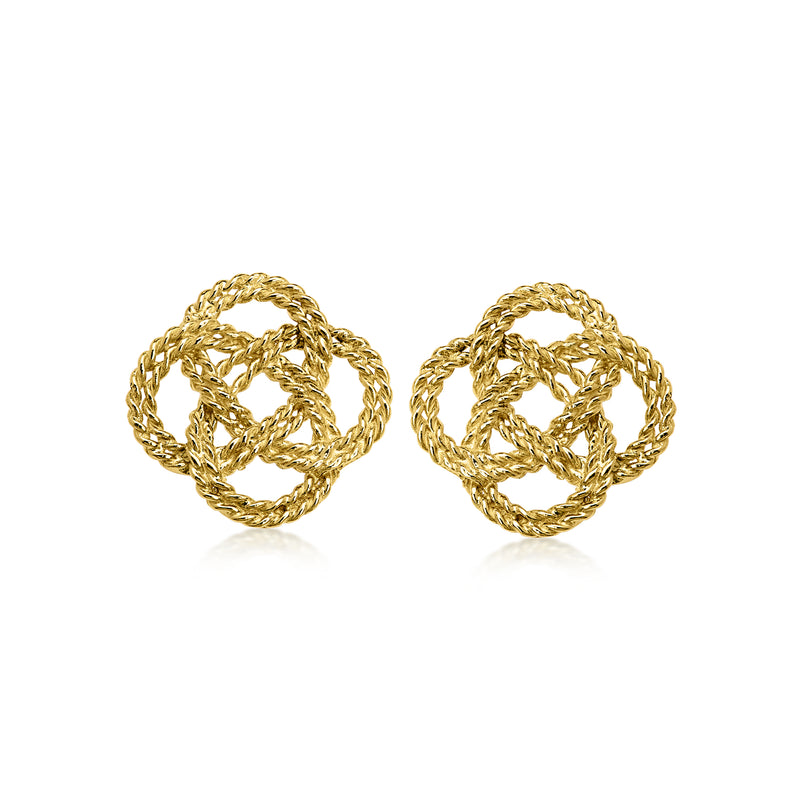 C. 1980 Vintage 18kt Yellow Gold Knot Earrings