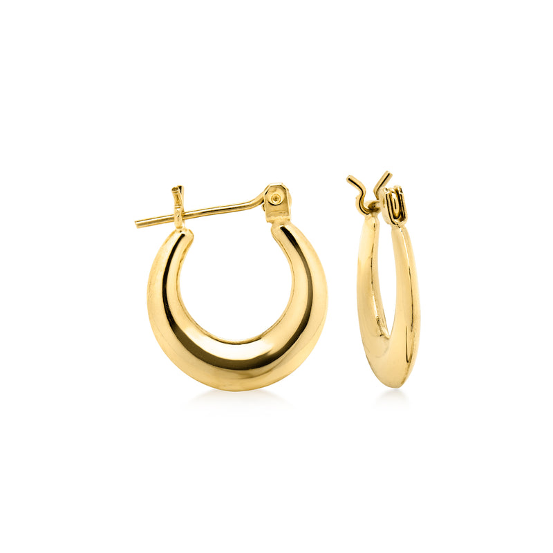C. 1990 Vintage 14kt Yellow Gold Hoop Earrings. 5/8"