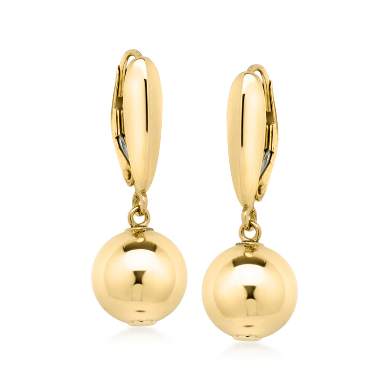 C. 1990 Vintage 14kt Yellow Gold Bead Drop Earrings