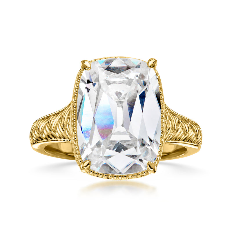 Charles Garnier 7.95 ct. t.w. CZ Ring in 18kt Gold Over Sterling