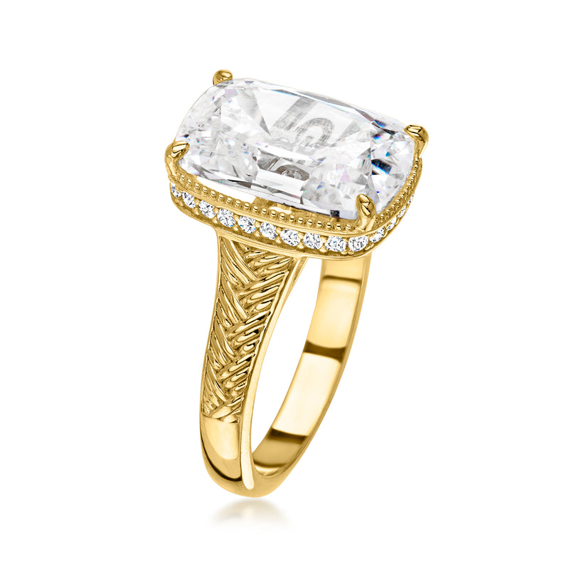 Charles Garnier 7.95 ct. t.w. CZ Ring in 18kt Gold Over Sterling