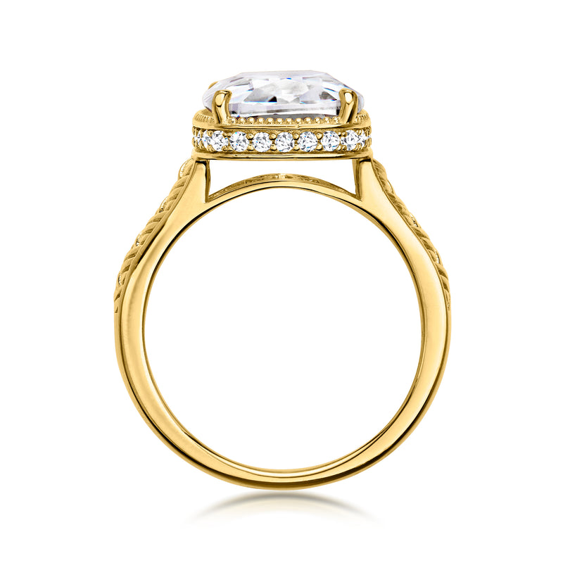 Charles Garnier 7.95 ct. t.w. CZ Ring in 18kt Gold Over Sterling