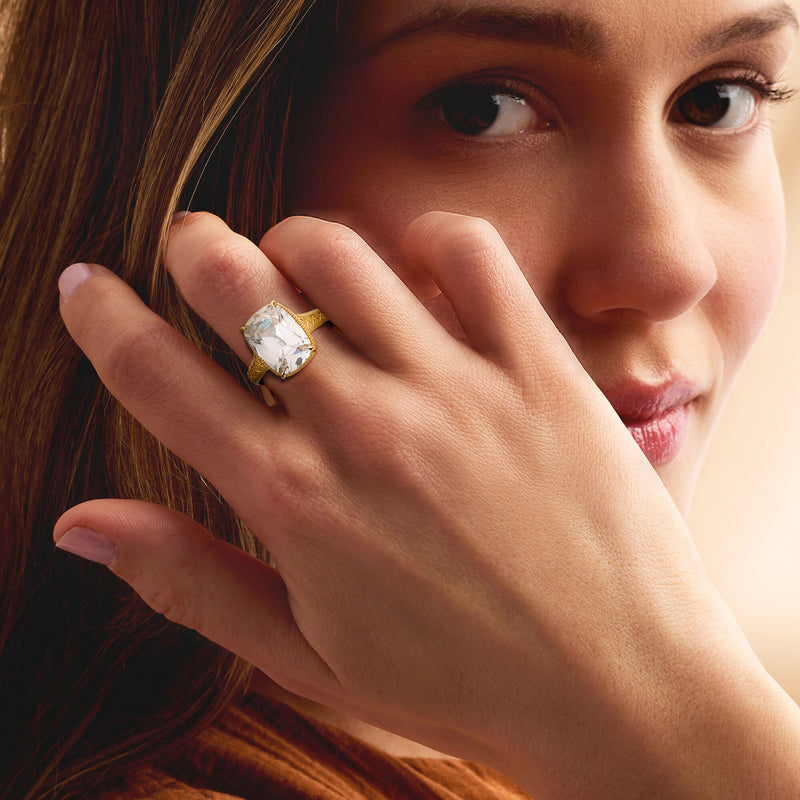 Charles Garnier 7.95 ct. t.w. CZ Ring in 18kt Gold Over Sterling
