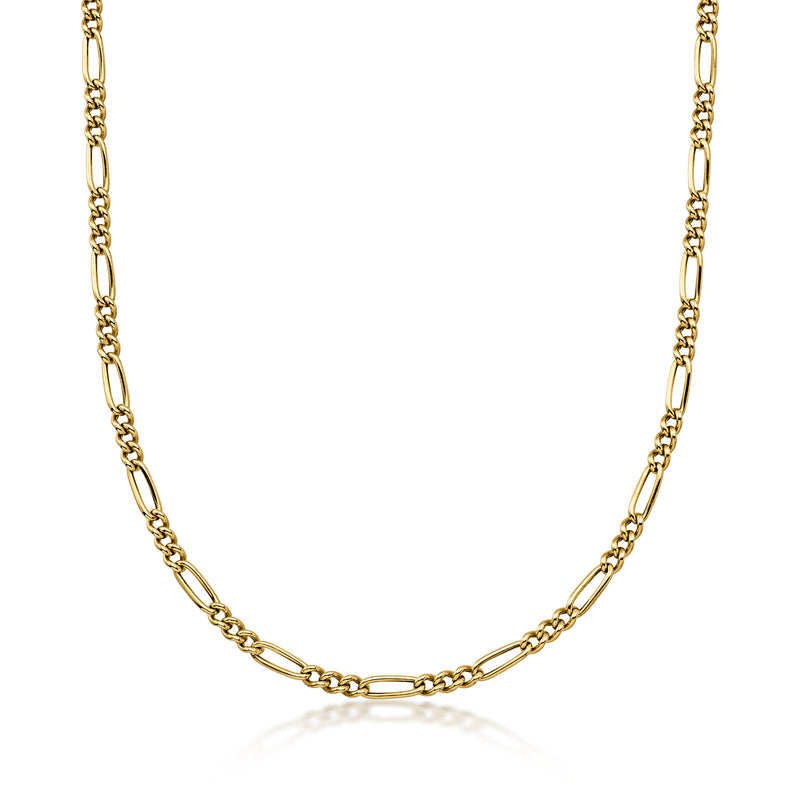 C. 2000 Vintage 3.5mm 14kt Yellow Gold Figaro-Link Necklace. 18.5"