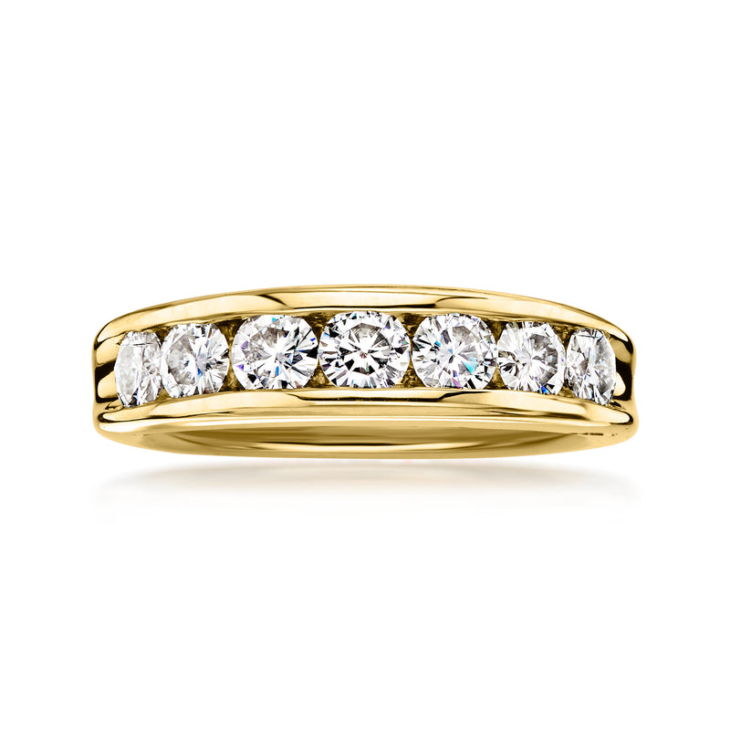 C. 1990 Vintage 1.00 ct. t.w. Diamond Seven-Stone Ring in 14kt Yellow Gold. Size 5