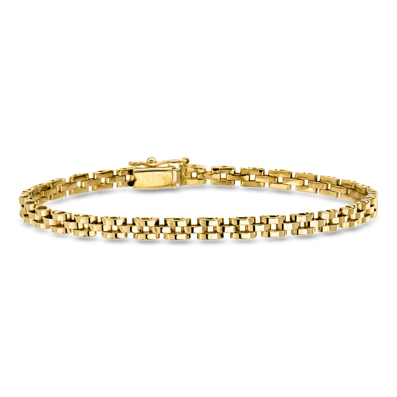 C. 2000 Vintage 14kt Yellow Gold Panther-Link Bracelet. 7"