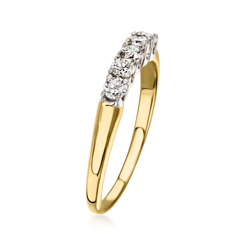 C. 1990 Vintage .50 ct. t.w. Diamond Five-Stone Ring in 14kt Yellow Gold. Size 6