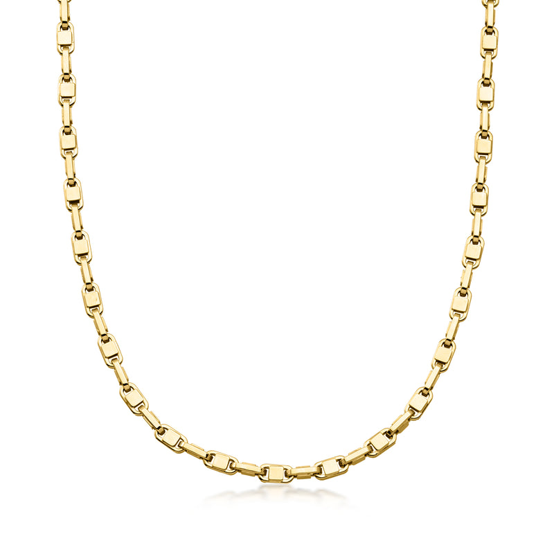 Men's 4mm 14kt Yellow Gold Mariner-Link Necklace