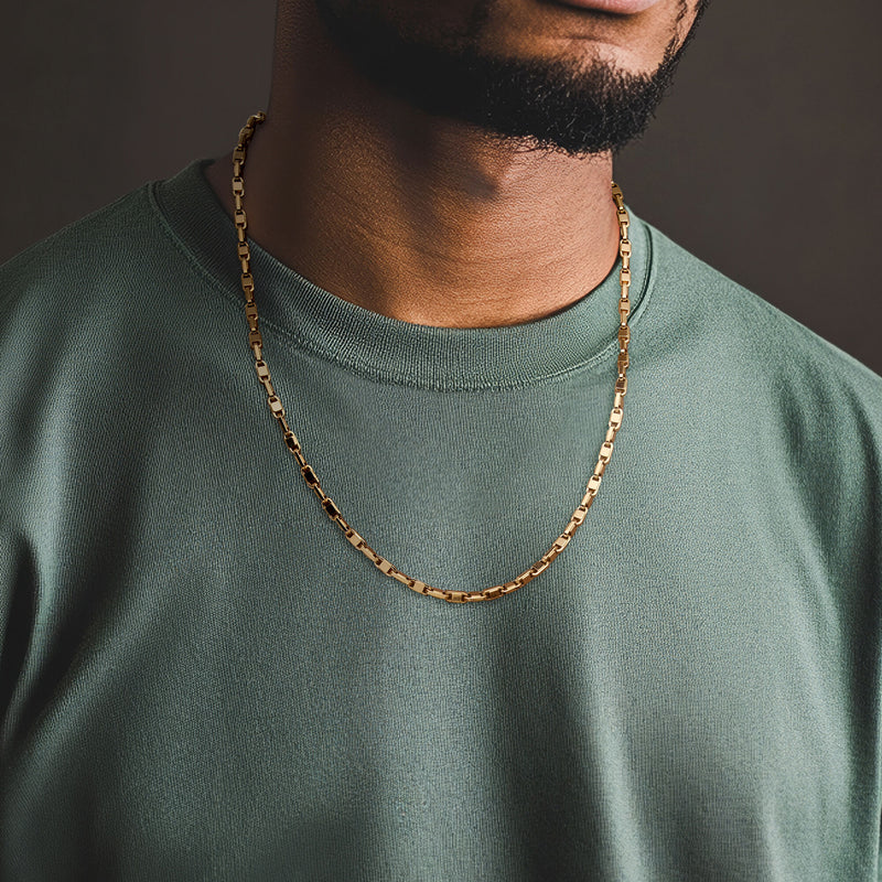 Men's 4mm 14kt Yellow Gold Mariner-Link Necklace