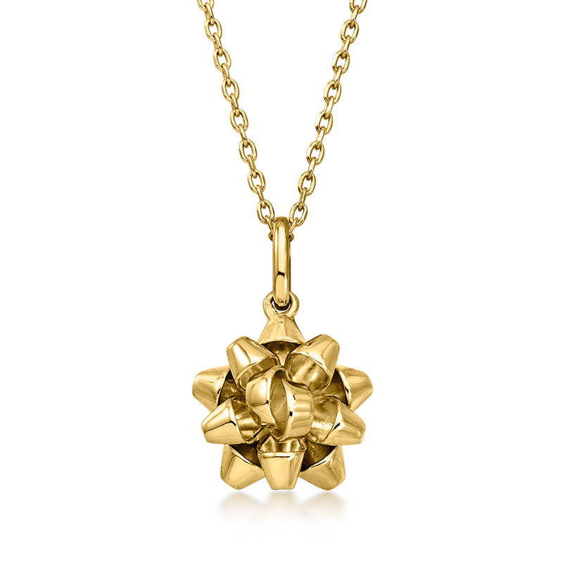 18kt Gold Over Sterling Bow Pendant Necklace. 18"