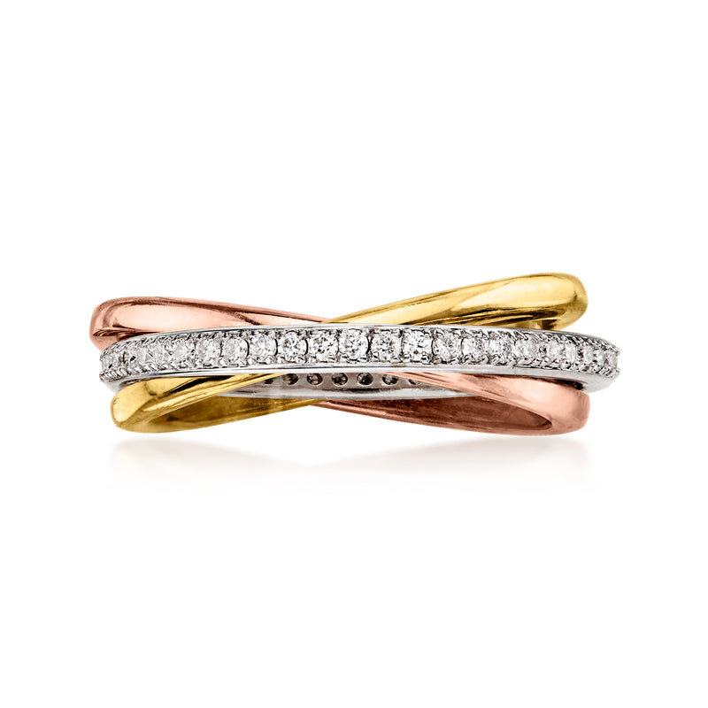 .50 ct. t.w. Lab-Grown Diamond Rolling Ring in Sterling Silver and 18kt Gold Over Sterling