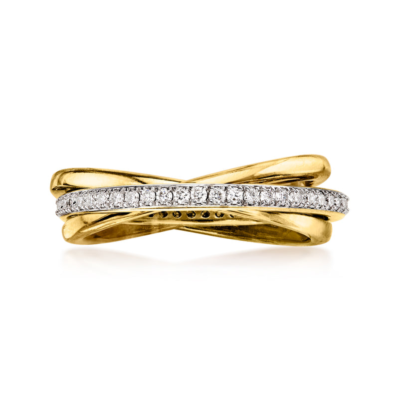 .50 ct. t.w. Lab-Grown Diamond Rolling Ring in 18kt Gold Over Sterling
