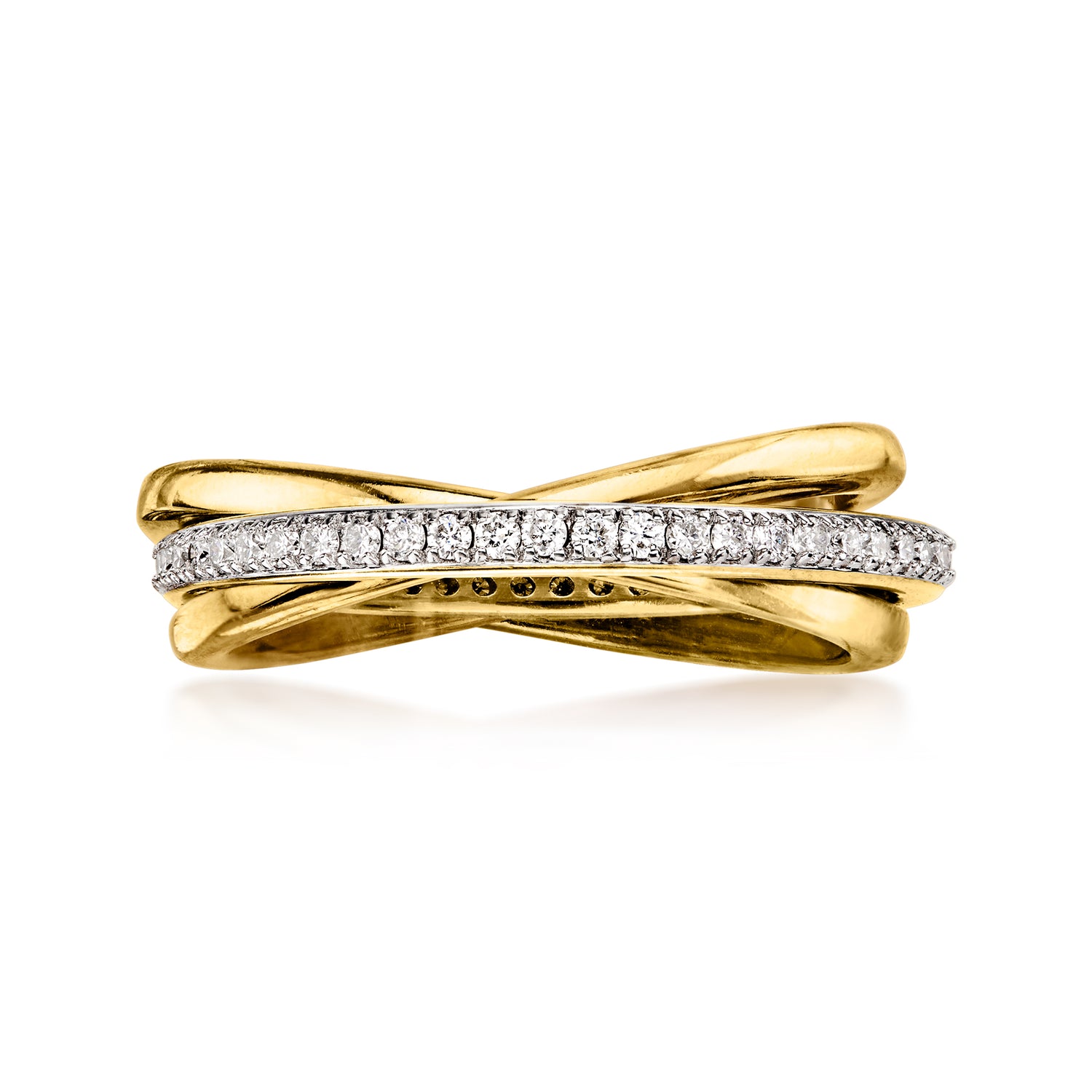 .50 ct. t.w. Lab Grown Diamond Rolling Ring in 18kt Gold Over Sterling