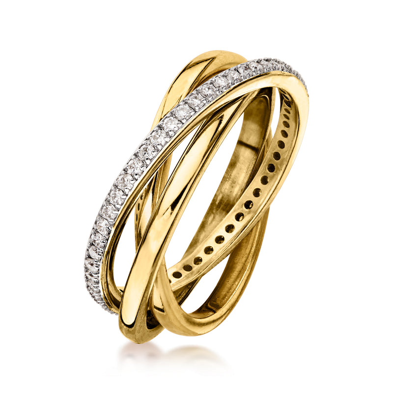 .50 ct. t.w. Lab-Grown Diamond Rolling Ring in 18kt Gold Over Sterling