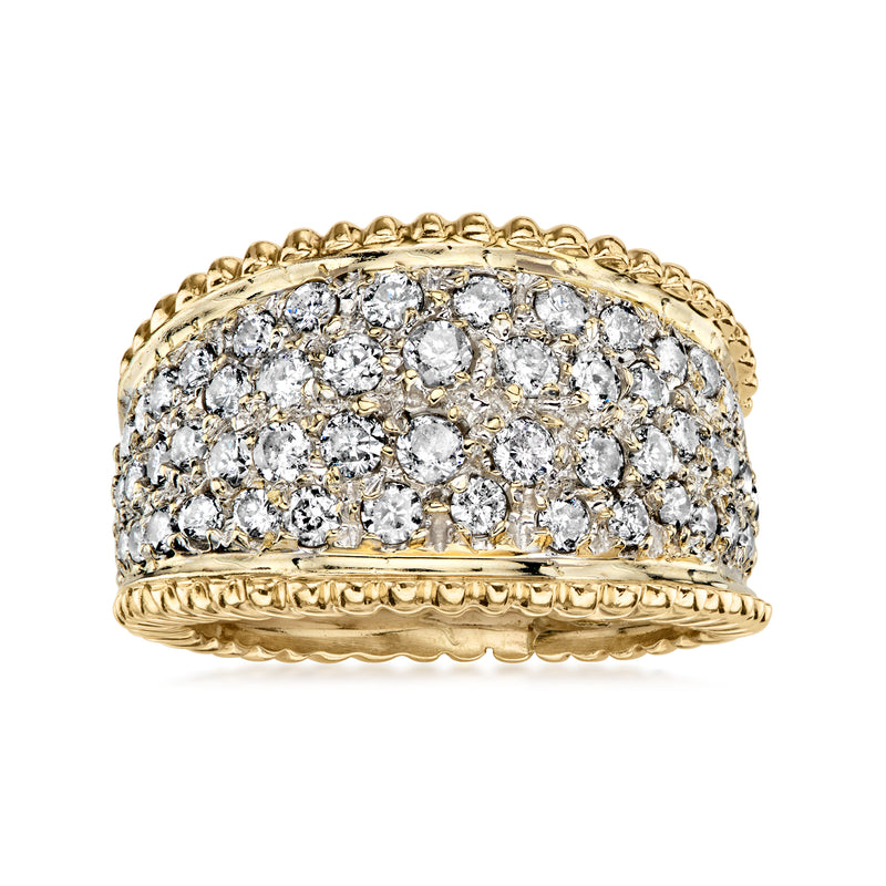 C. 1980 Vintage 2.00 ct. t.w. Diamond Cluster Ring in 14kt Yellow Gold. Size 8.5